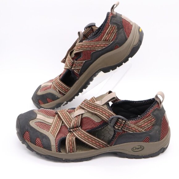 Chaco Men's Brown Canvas Water Outcross Sandals Closed Toe Mens Size 12 - Picture 1 of 11